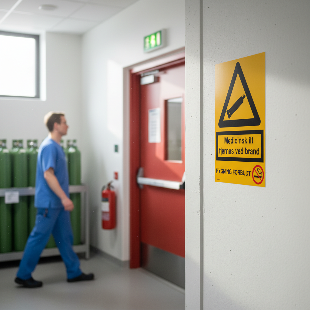 Medicinsk ilt fjernes ved brand+Rygning forbudt skilt - Billede 2