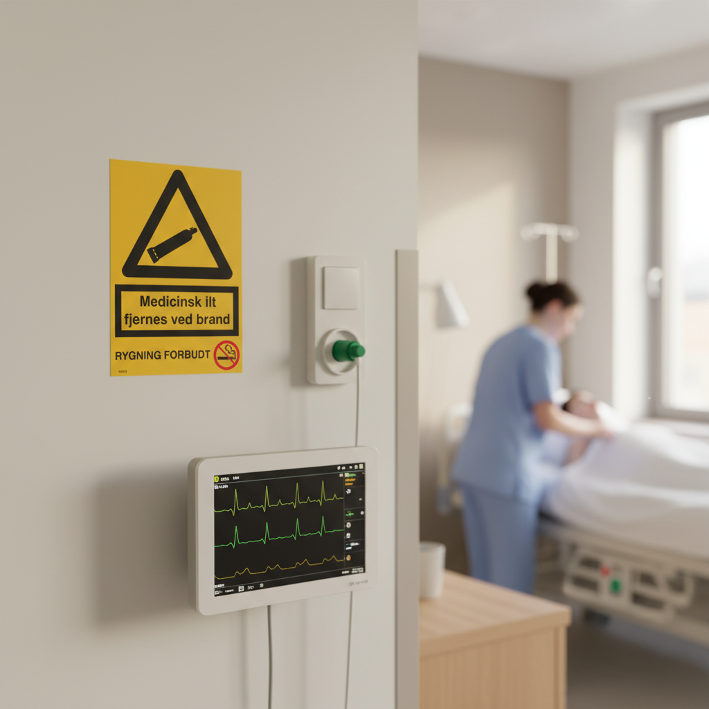 Medicinsk ilt fjernes ved brand+Rygning forbudt skilt - Billede 5