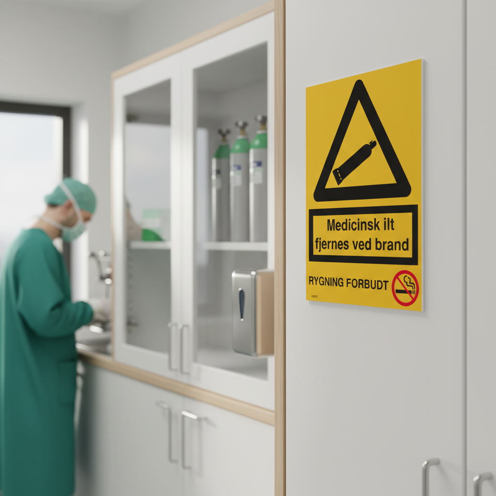 Medicinsk ilt fjernes ved brand+Rygning forbudt skilt - Billede 4