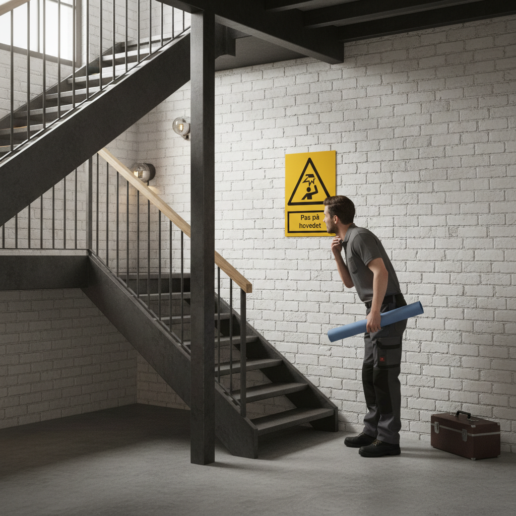 Pas på hovedet skilt - Billede 2