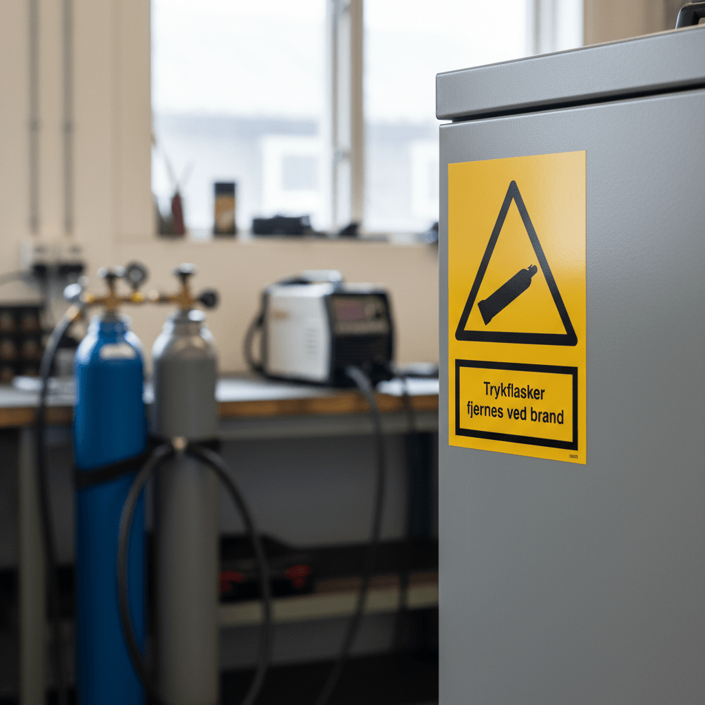 Trykflasker fjernes ved brand skilt - Billede 5