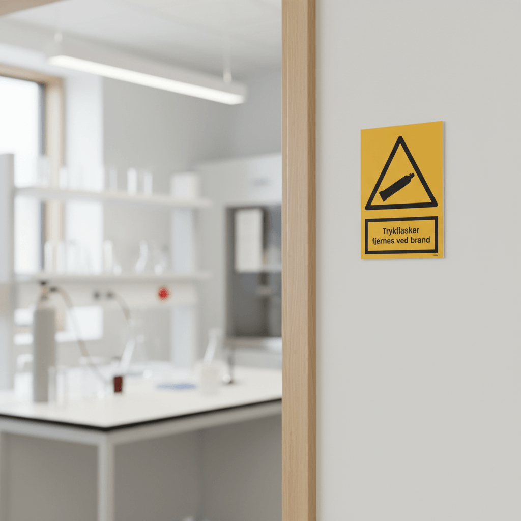 Trykflasker fjernes ved brand skilt - Billede 4