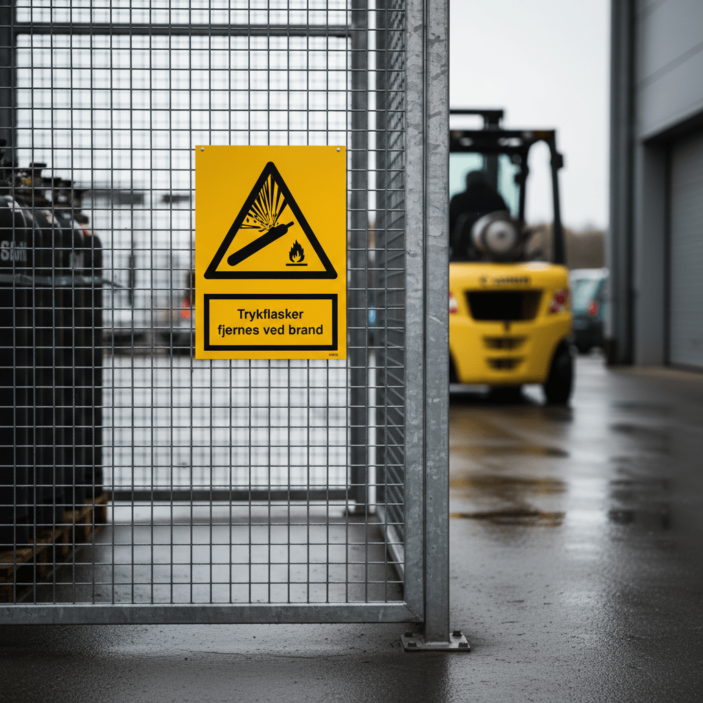 Trykflasker fjernes ved brand skilt - Billede 3