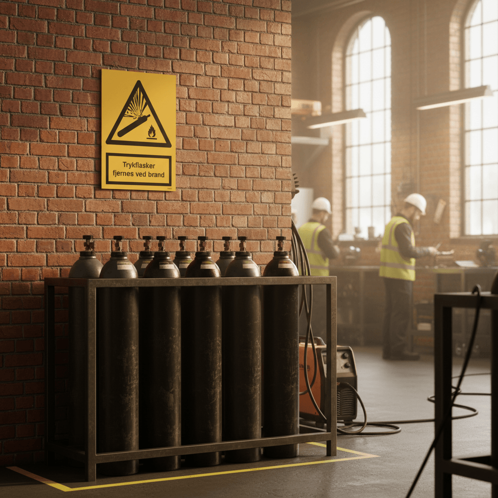 Trykflasker fjernes ved brand skilt - Billede 4