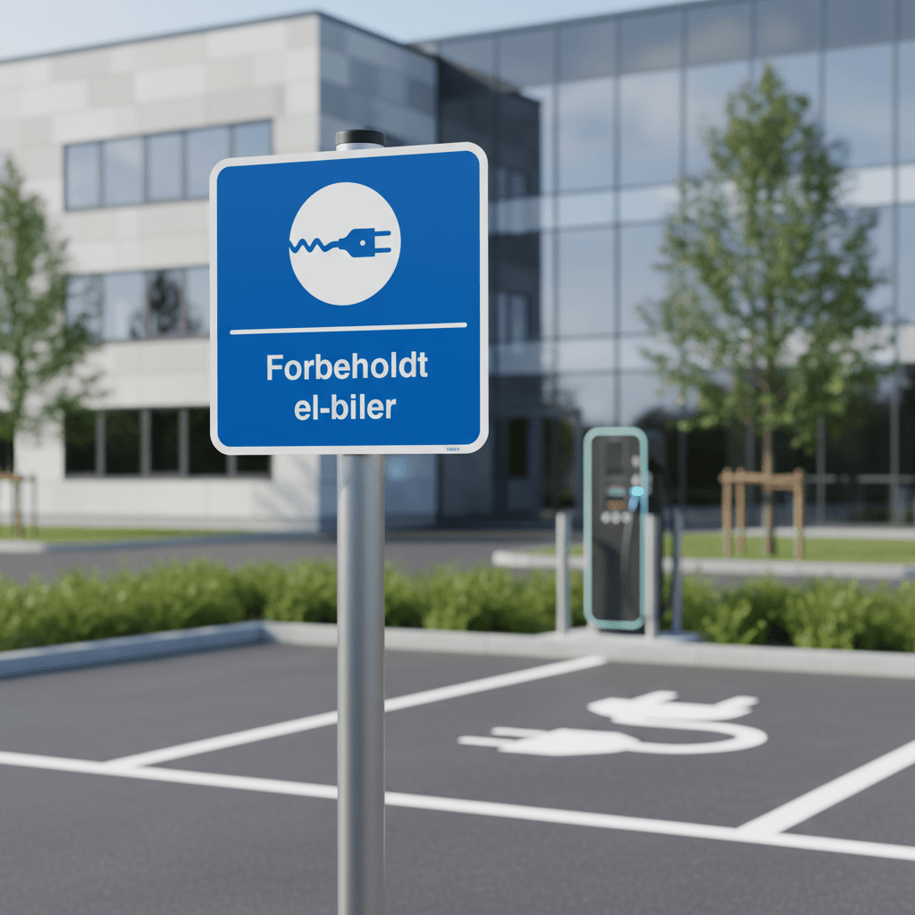 Forbeholdt el-biler kvadratisk ladestander skilt - Billede 4