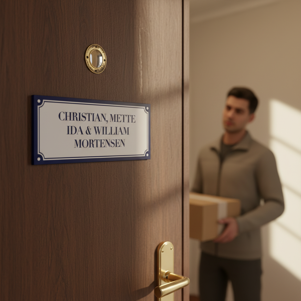 Dørskilt nostalgi white blue - Billede 2