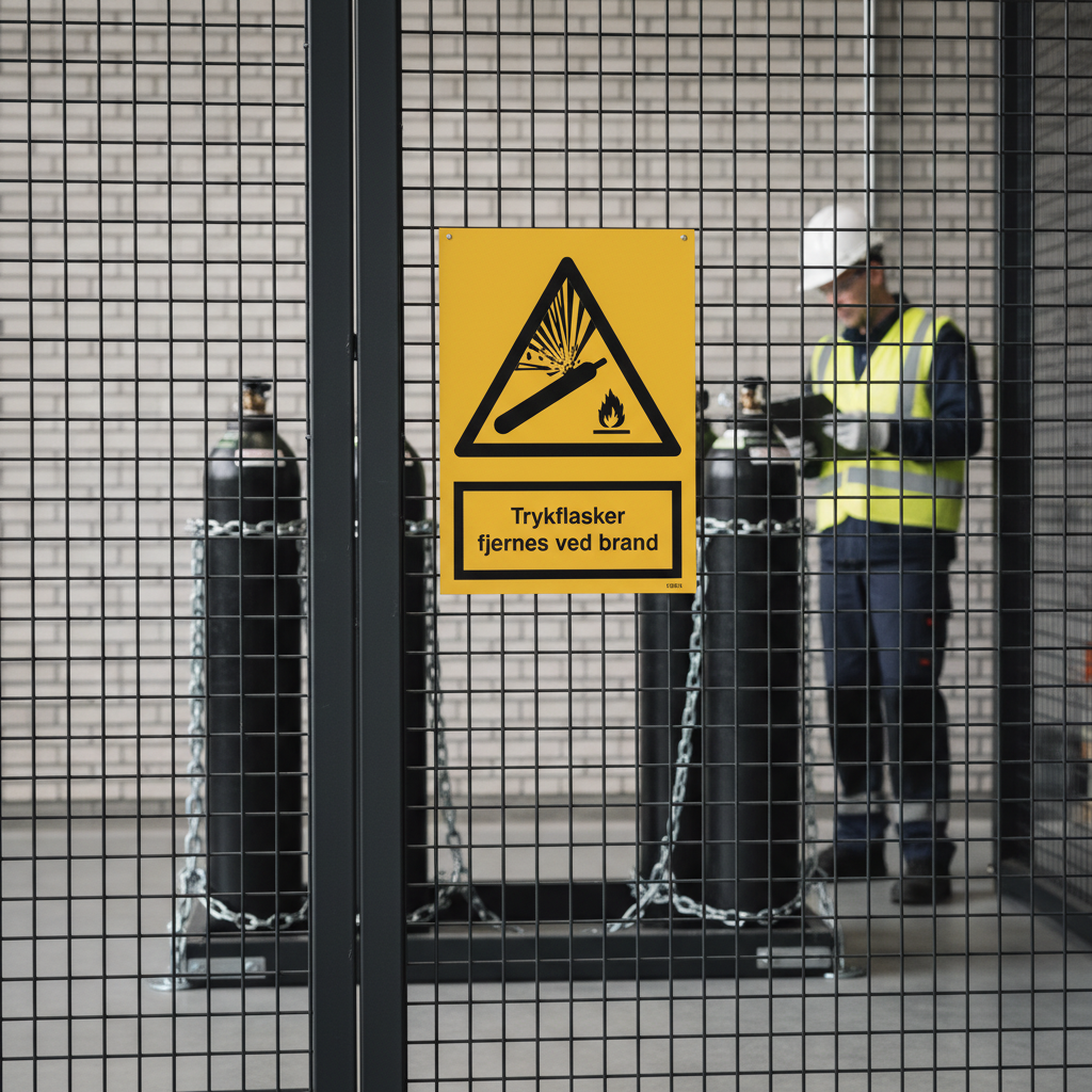 Trykflasker fjernes ved brand skilt - Billede 3