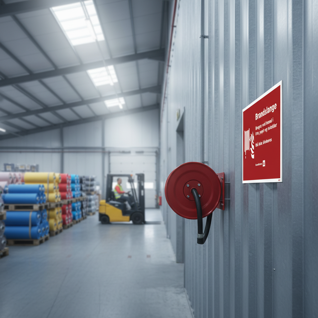 Brandslange bruges ved brand i træ, papir og tekstiler skilt - Billede 3