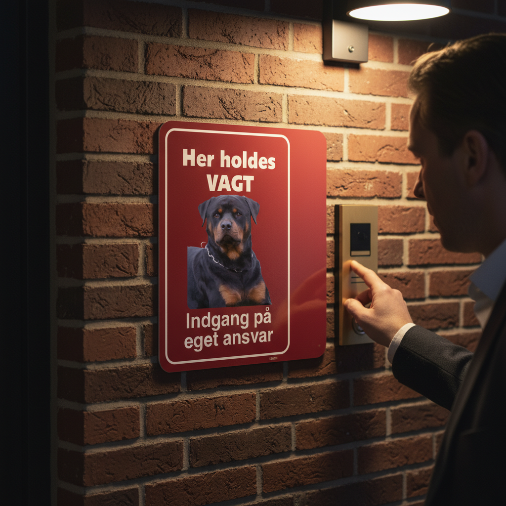 Hundeskilt - Her holdes vagt Indgang på eget ansvar - Billede 5