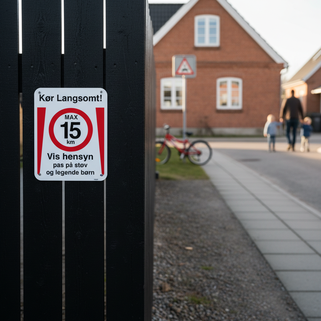Kør Langsomt vis hensyn pas på støv og legende børn skilt - Billede 2