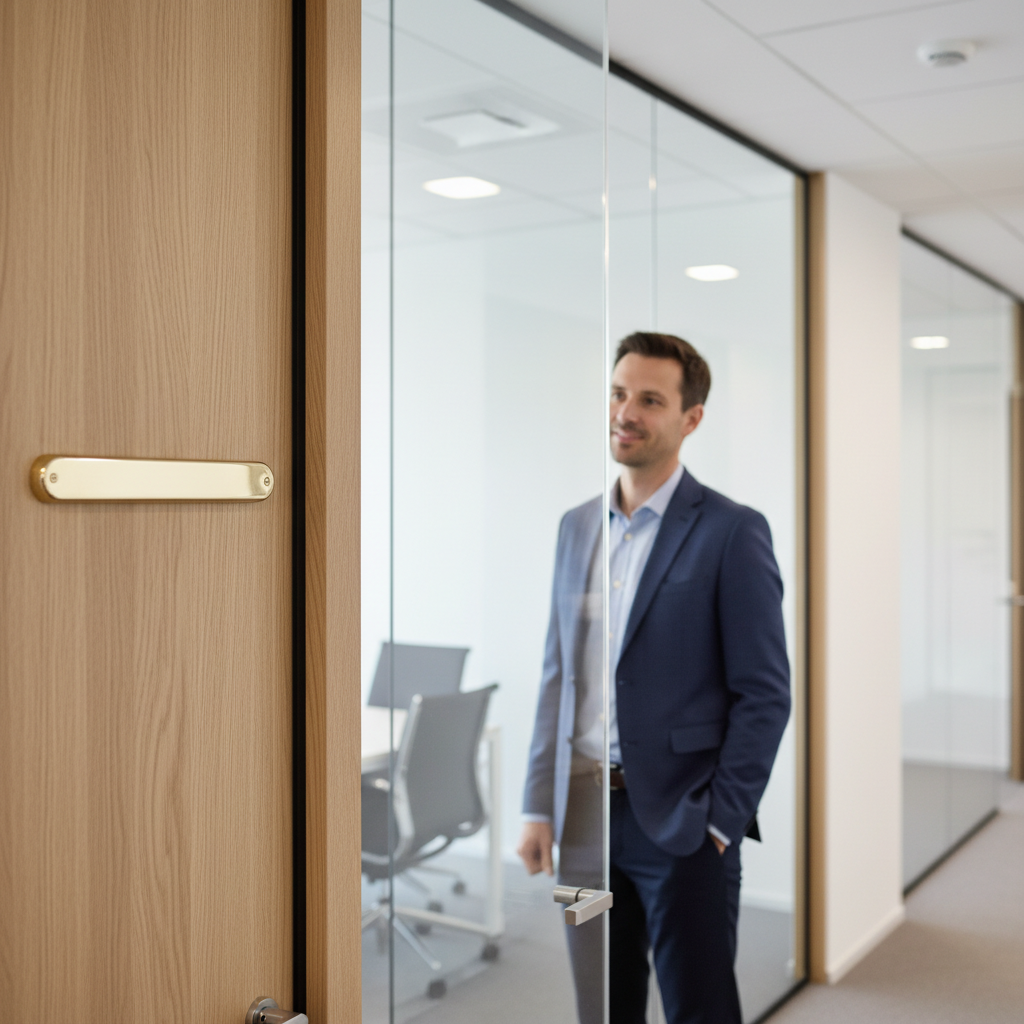 Dørskilt Messing - Smal og aflang - Billede 5