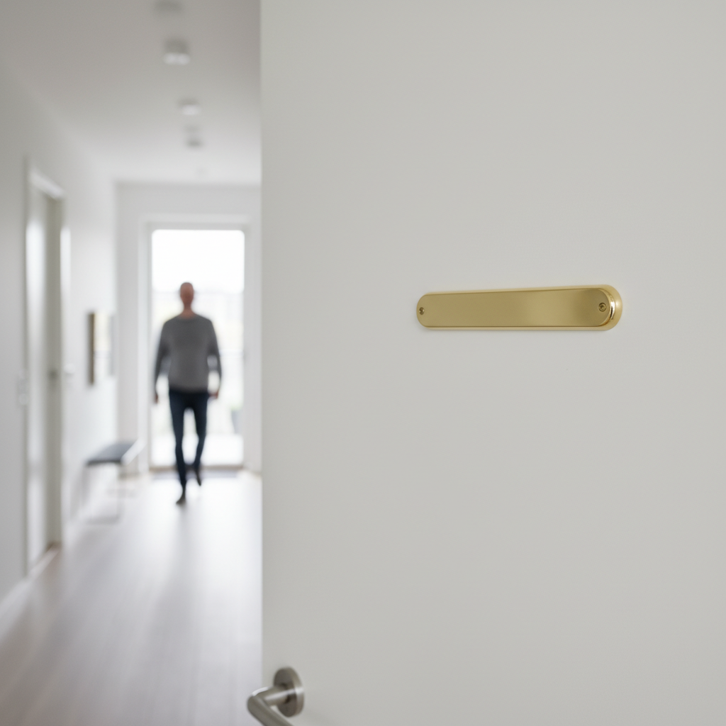 Dørskilt Messing - Smal og aflang - Billede 4