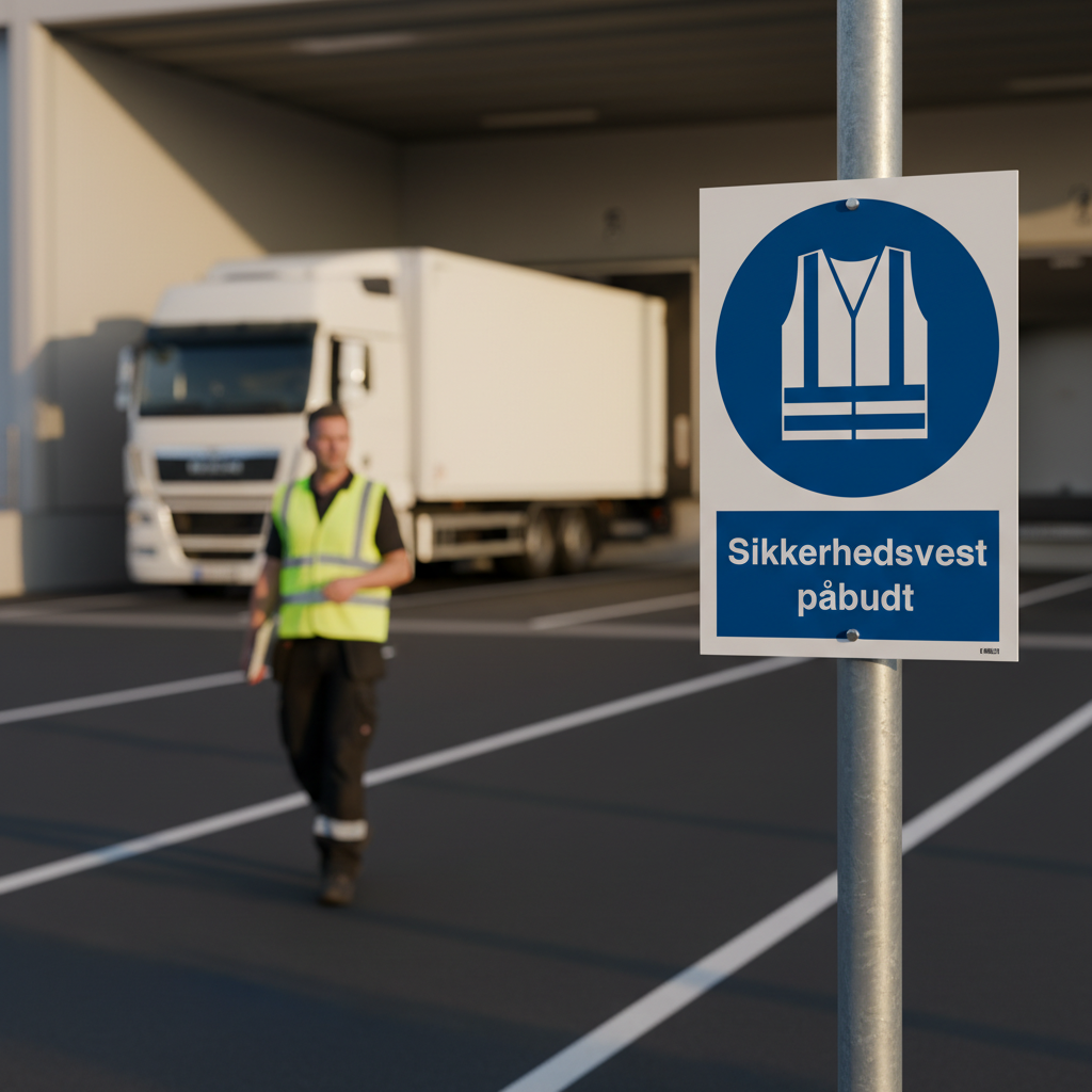 Sikkerhedsvest påbudt M015 ISO 7010 skilt - Billede 5