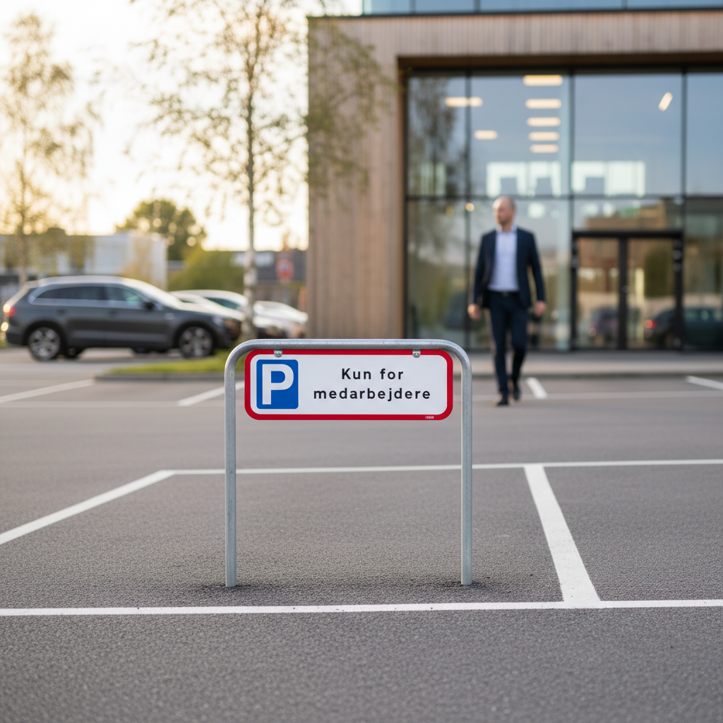 Parkering kun for medarbejdere skilt - Billede 3