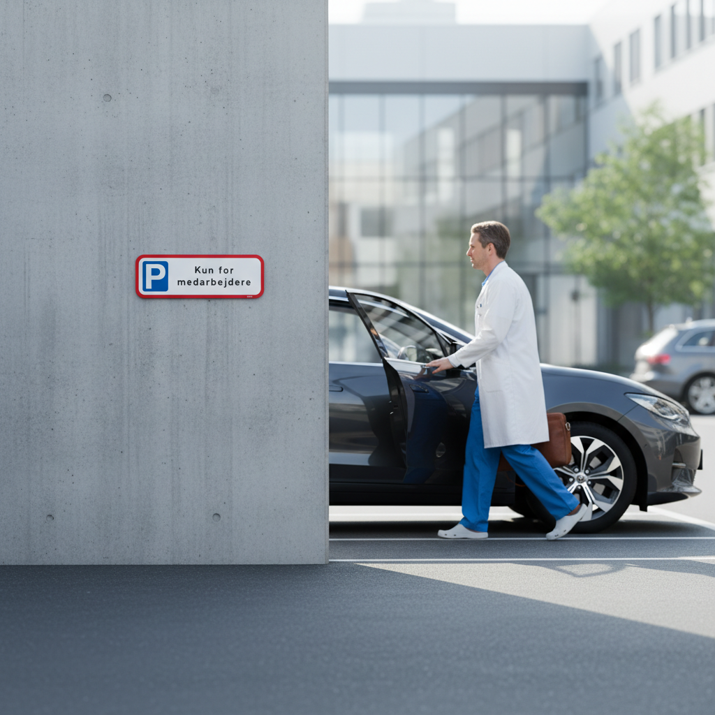 Parkering kun for medarbejdere skilt - Billede 2