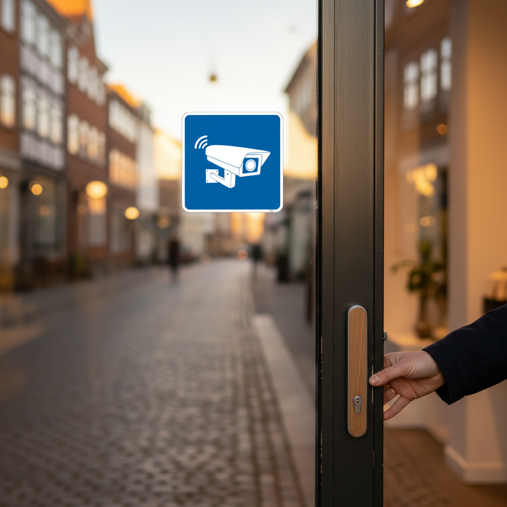 Video overvågning - blå skilt - Billede 2