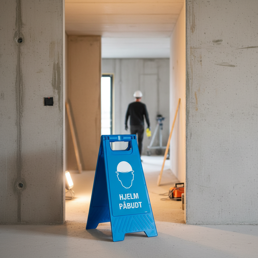Gulvskilt - Hjelm påbudt - Billede 5