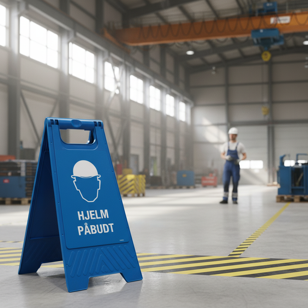 Gulvskilt - Hjelm påbudt - Billede 2