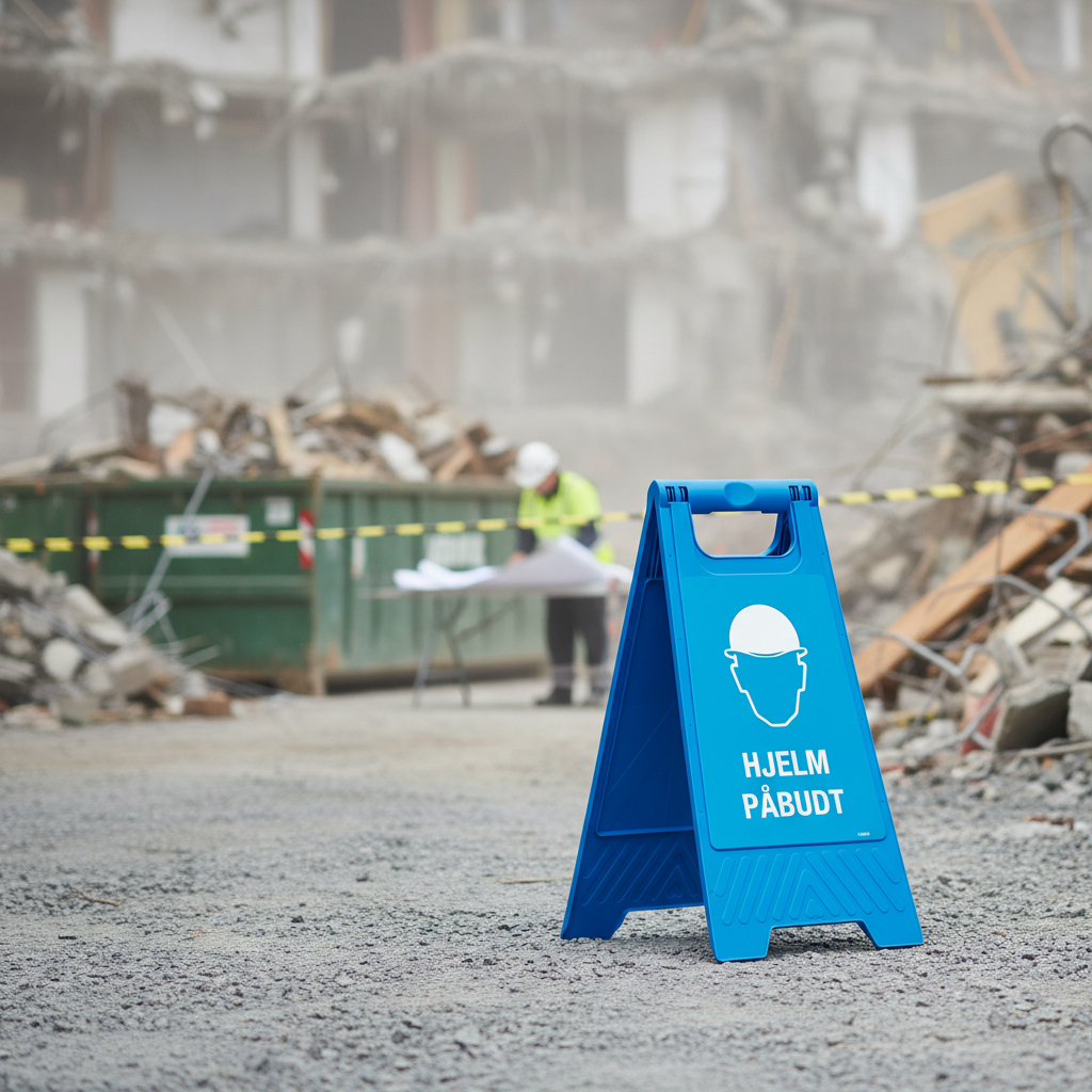 Gulvskilt - Hjelm påbudt - Billede 3