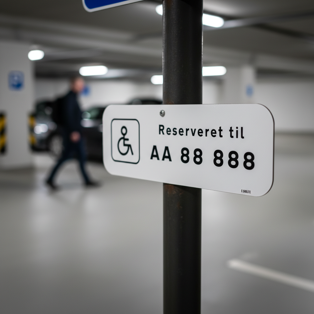 Handicap parkering Reserveret til nummerplade skilt - Billede 5