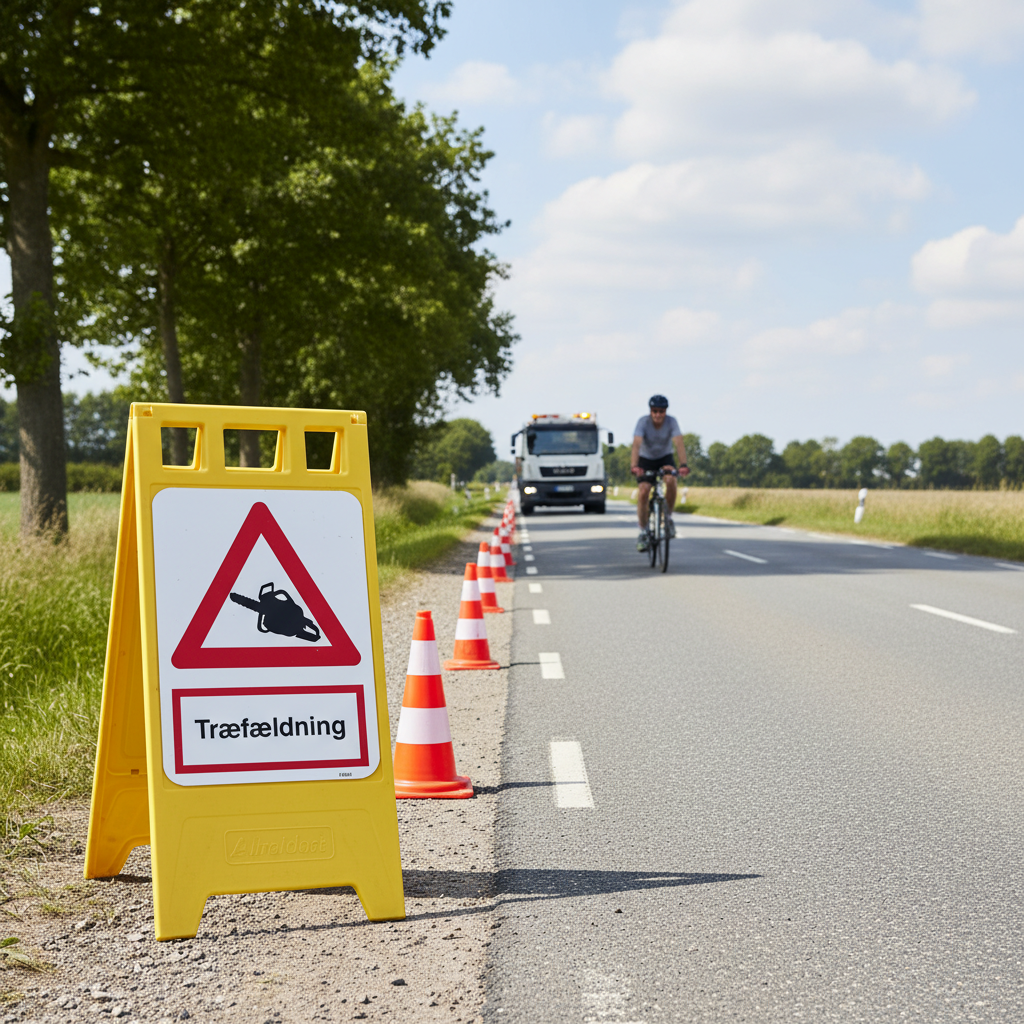 Advarsel træfældning motorsav skilt - Billede 4