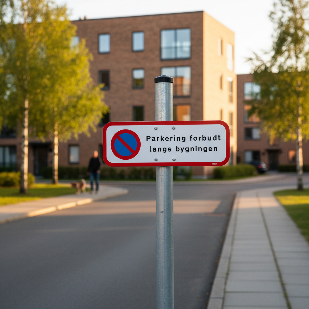 Parkering forbudt langs bygningen skilt - Billede 3