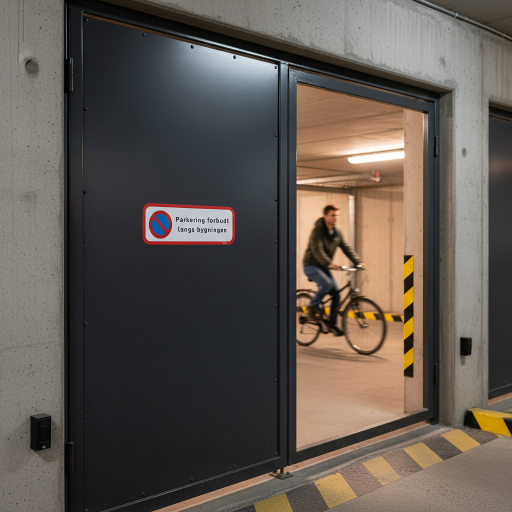 Parkering forbudt langs bygningen skilt - Billede 5