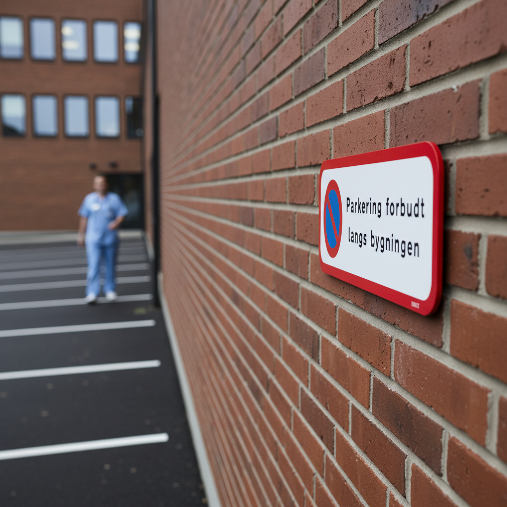 Parkering forbudt langs bygningen skilt - Billede 2