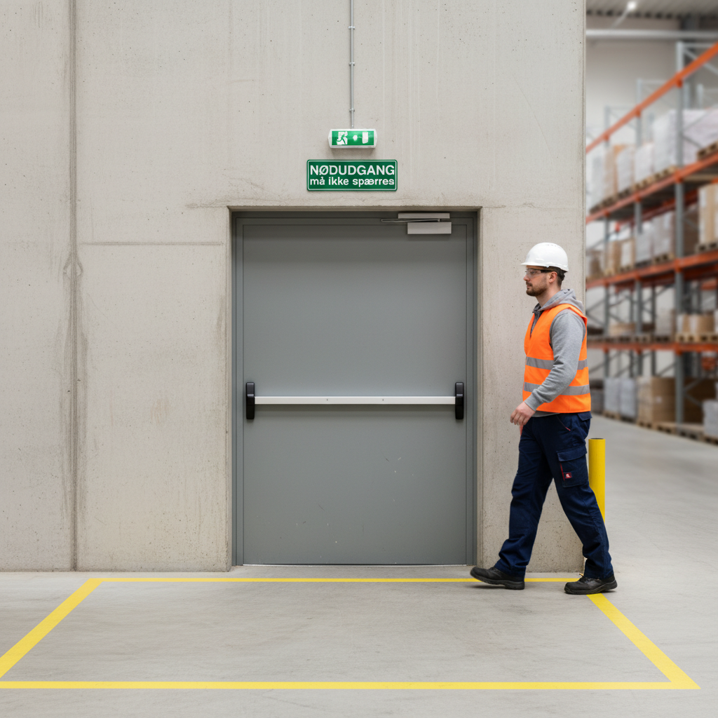 Nødudgang må ikke spærres skilt - Billede 3