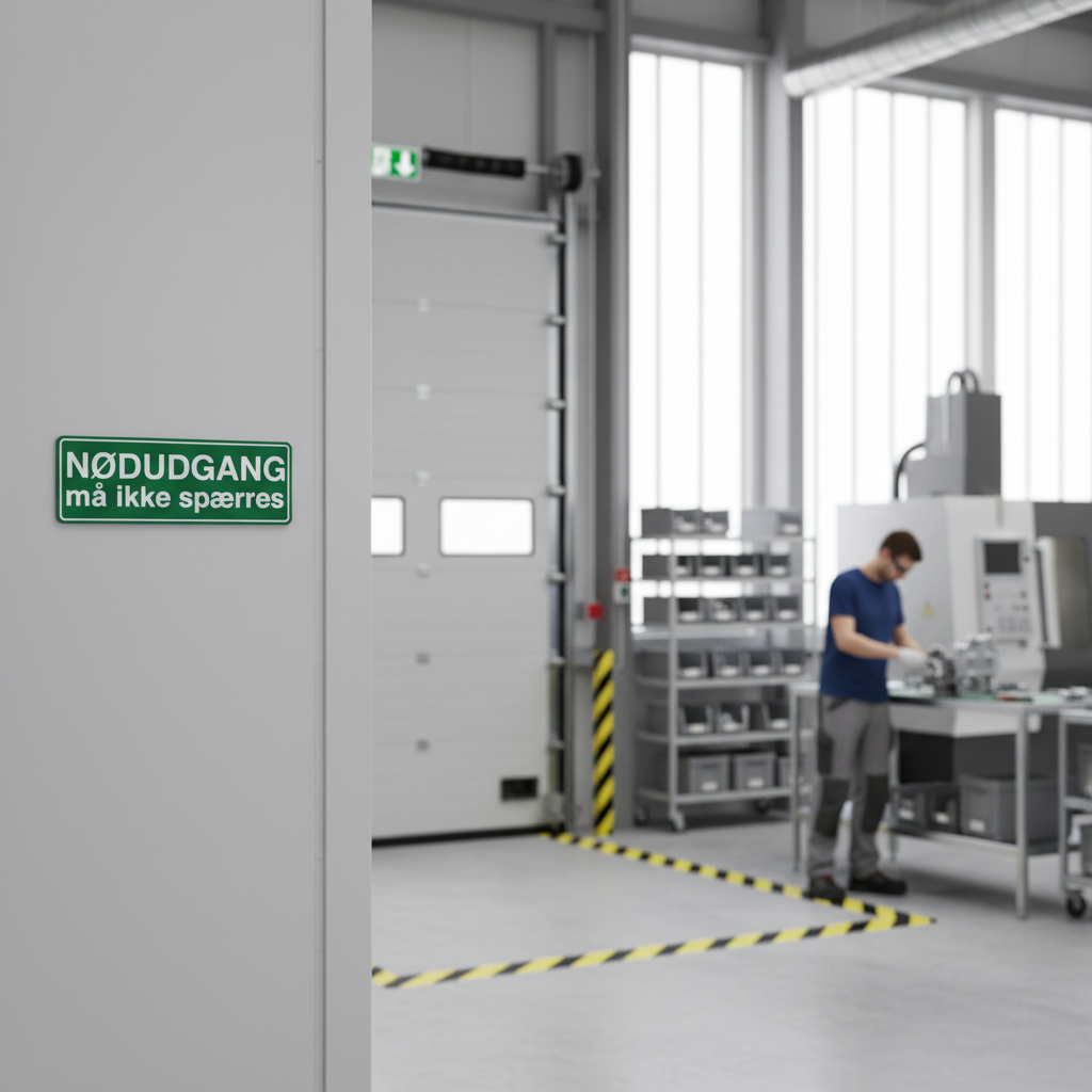 Nødudgang må ikke spærres skilt - Billede 5