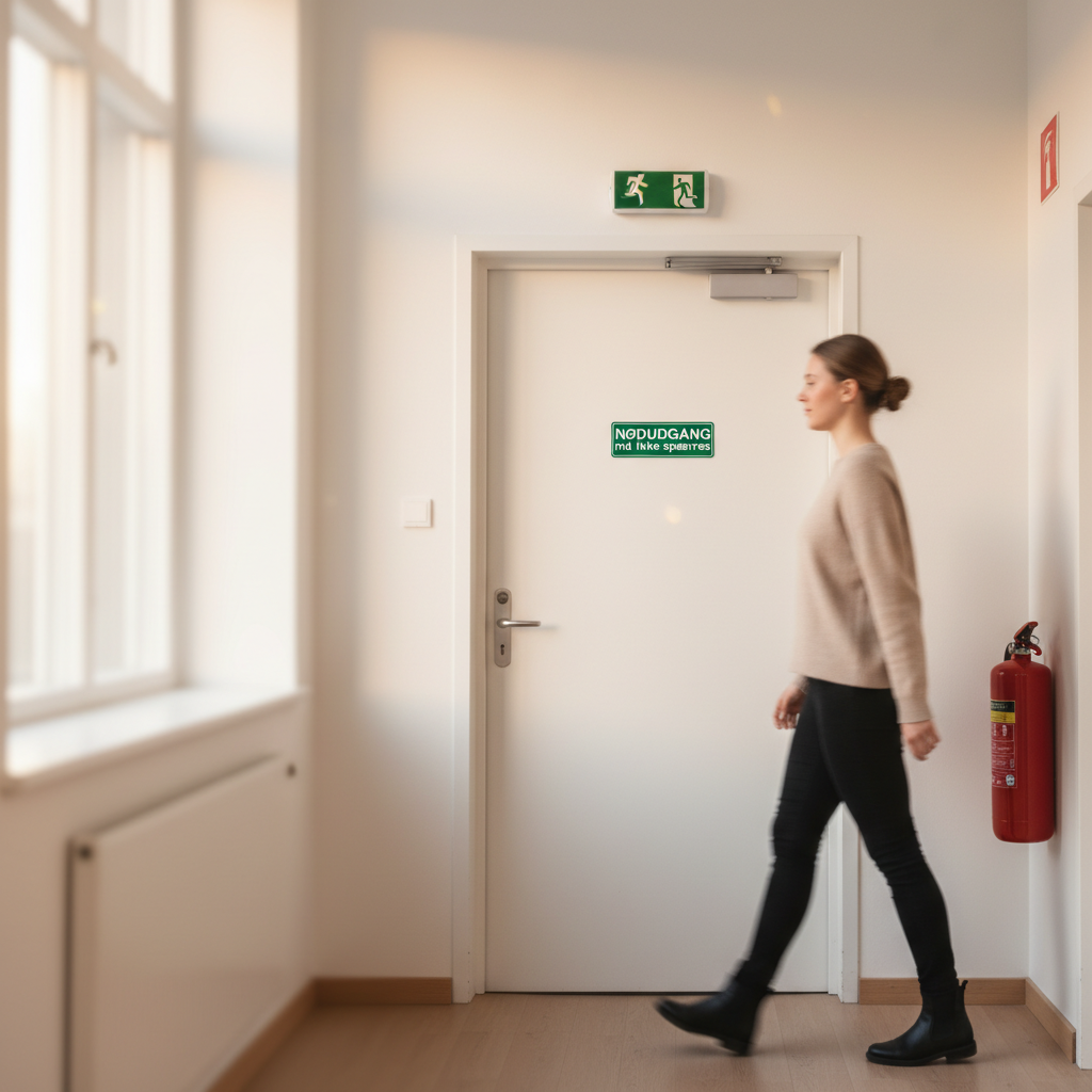 Nødudgang må ikke spærres skilt - Billede 2