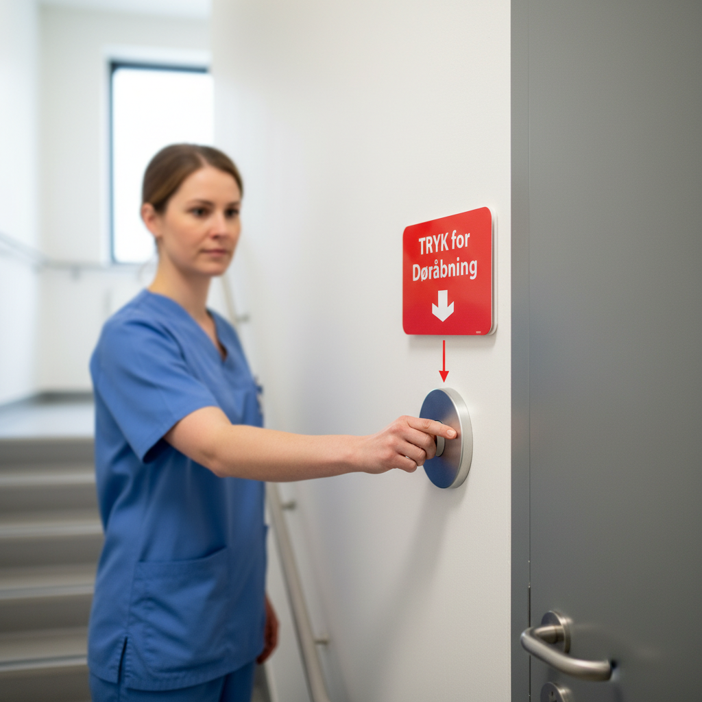 Tryk for døråbning pil ned skilt - Billede 5