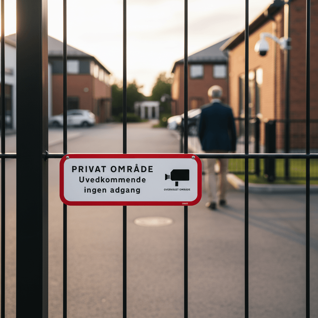 Video overvåget Privat område uvedkommende ingen adgang skilt - Billede 2