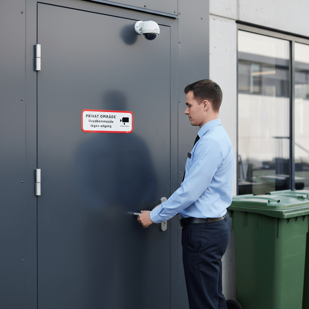 Video overvåget Privat område uvedkommende ingen adgang skilt - Billede 4