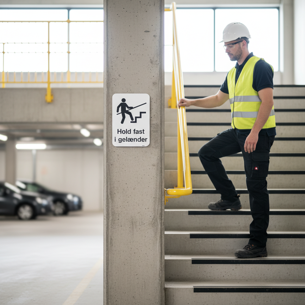 Hold fast i gelænderet Hvid skilt - Billede 3