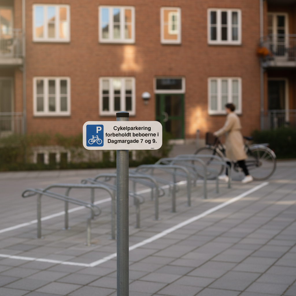 P Cykelparkering forbeholdt beboerne i xxxx xxxxxx skilt - Billede 7