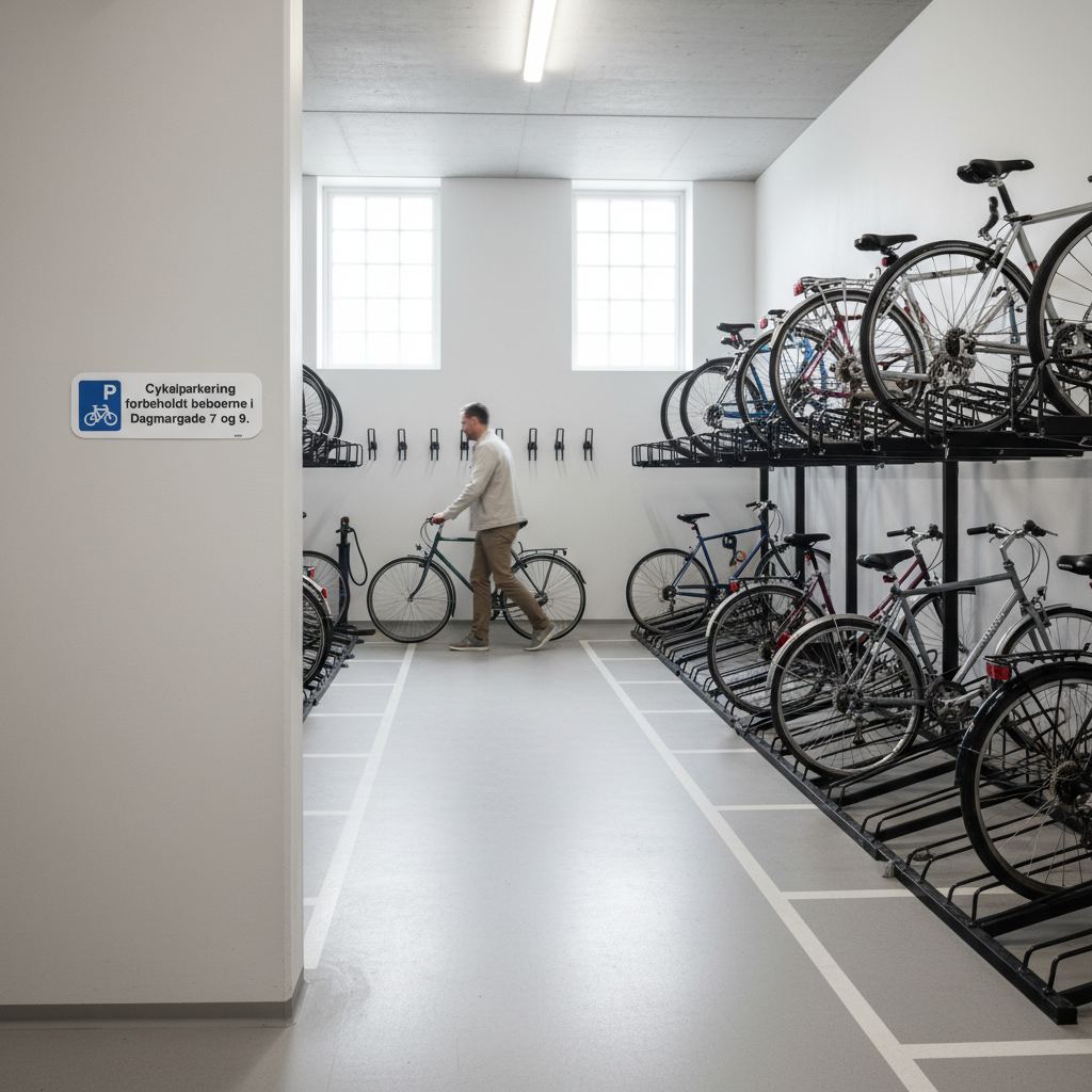 P Cykelparkering forbeholdt beboerne i xxxx xxxxxx skilt - Billede 4