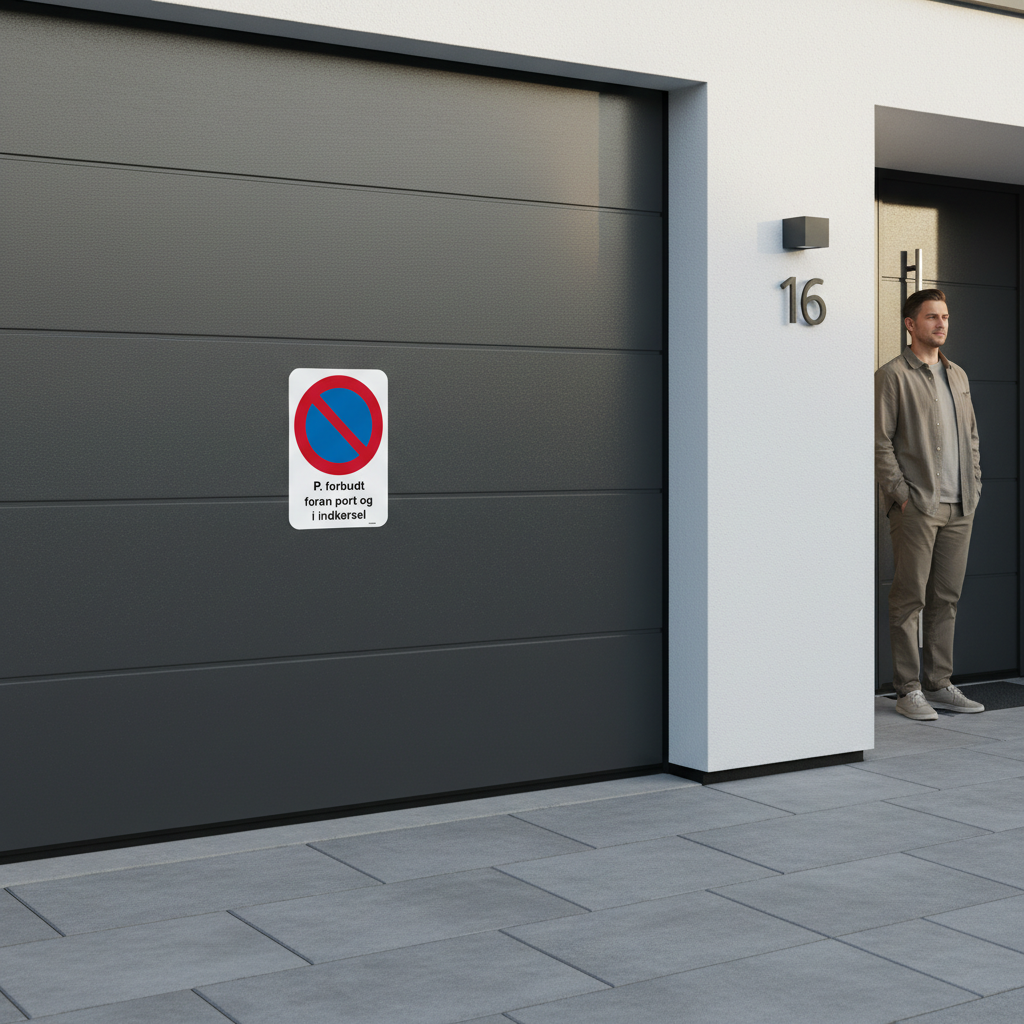 P. Forbud foran port og i indkørsel skilt - Billede 2