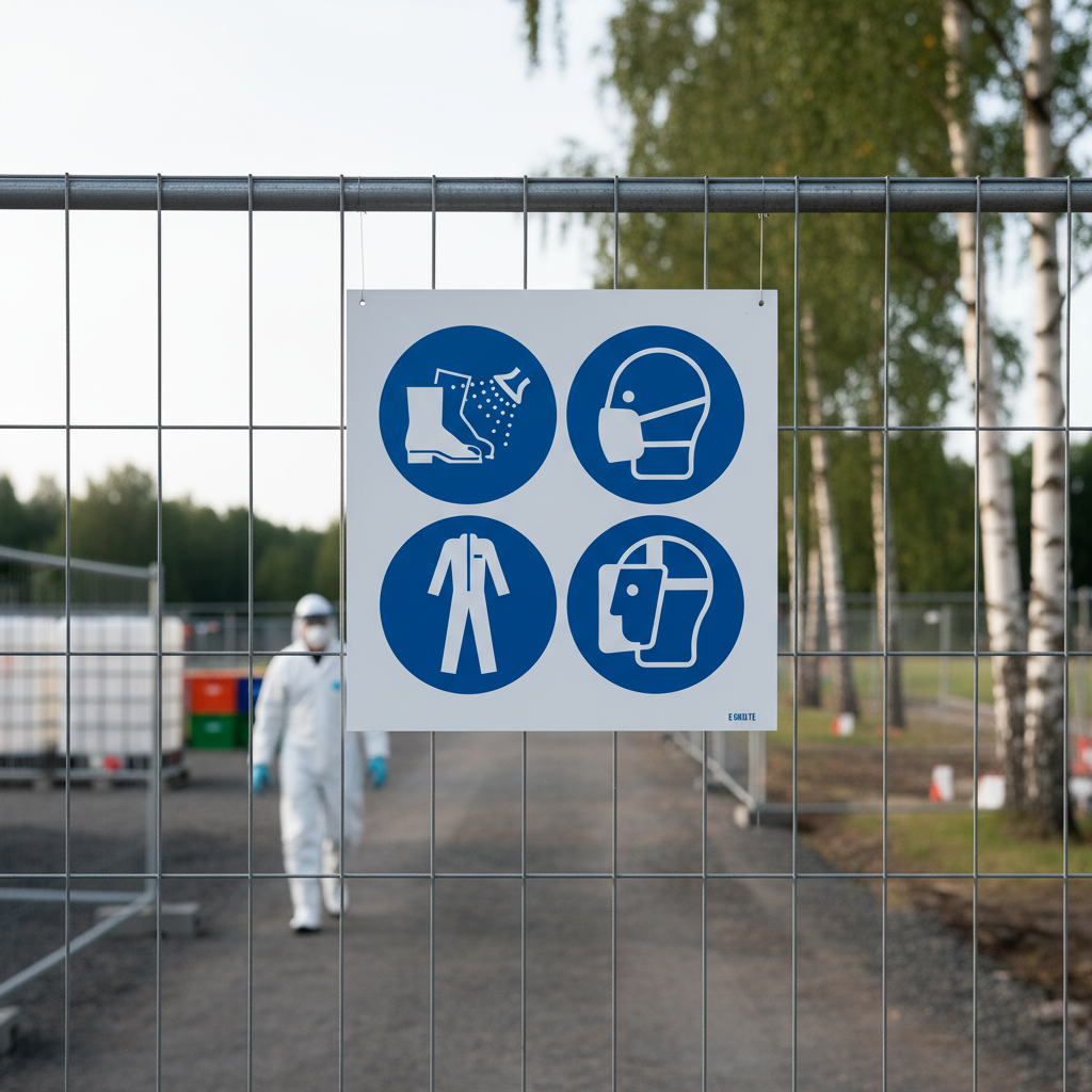 Kemisk sikkerhedsudstyr Byggeplads skilt - Billede 5