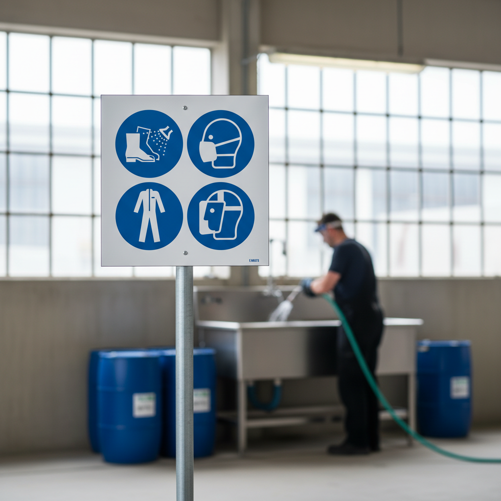 Kemisk sikkerhedsudstyr Byggeplads skilt - Billede 2