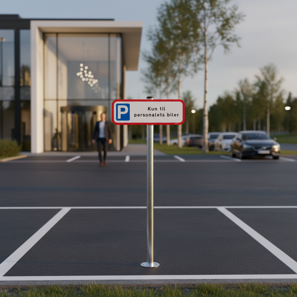 Kun til personalets biler m P skilt - Billede 4