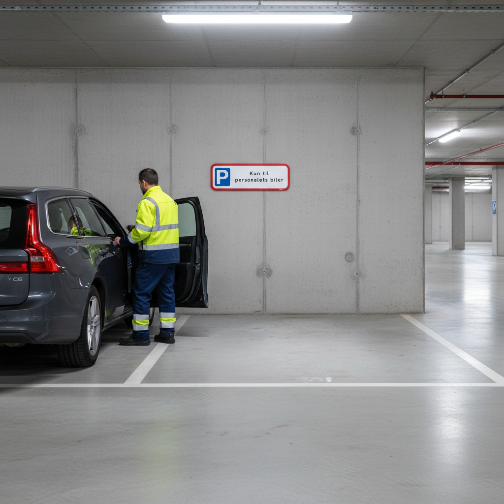 Kun til personalets biler m P skilt - Billede 5