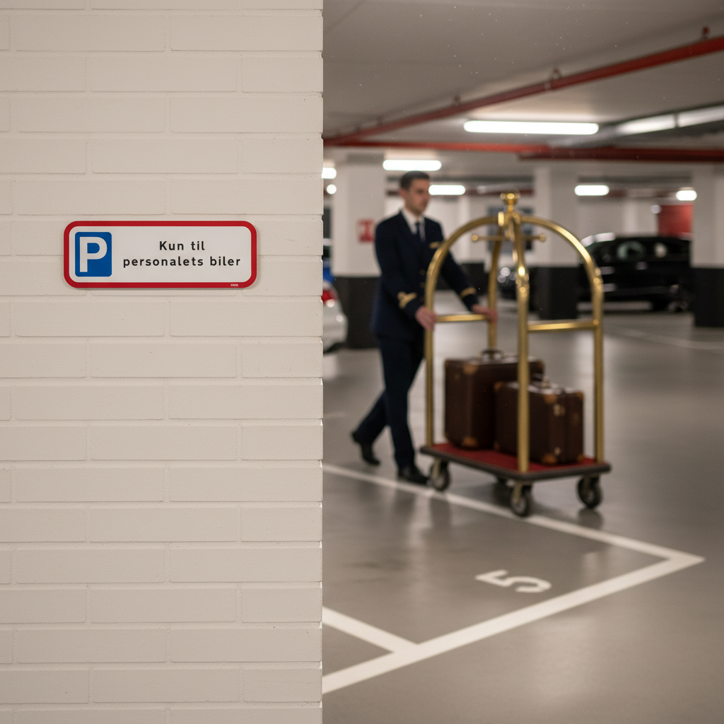 Kun til personalets biler m P skilt - Billede 3