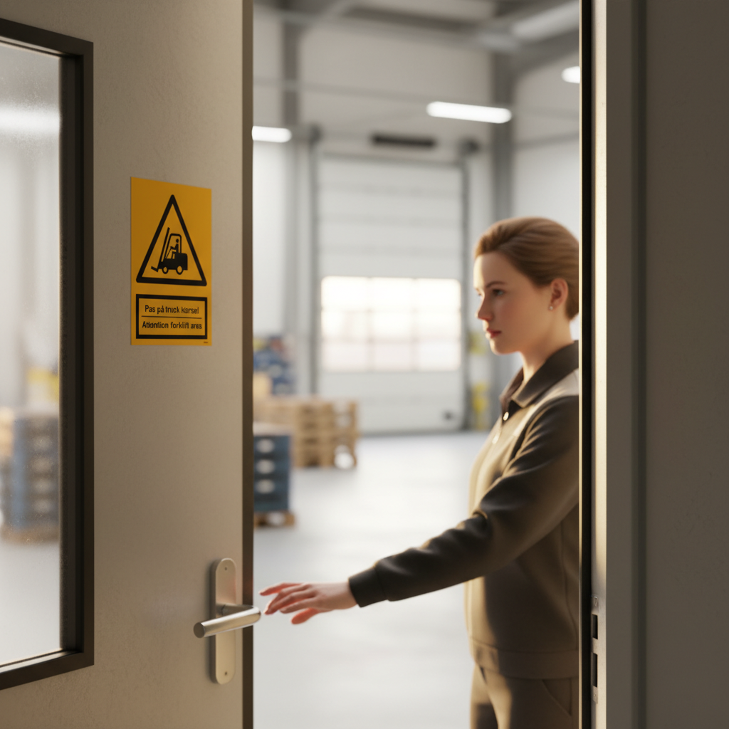 Pas på truck kørsel Attention forklift area skilt - Billede 3