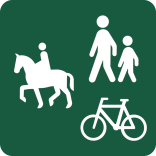 Ride-, gang-, og cykelsti Naturstyrelsens skilt