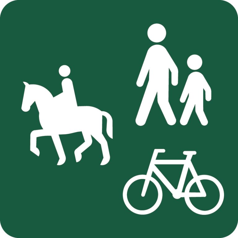Ride-, gang-, og cykelsti Naturstyrelsens skilt