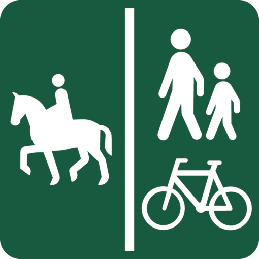 Ridesti og Gang- og cykelsti Naturstyrelsens skilt