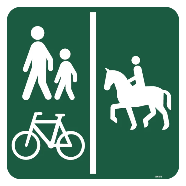 Gang- og cykelsti Ridesti skilt - Naturstyrelsen