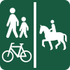 Gang- og cykelsti og Ridesti Naturstyrelsens skilt