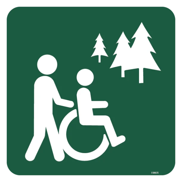 Kørestolsegnet rute skilt - Naturstyrelsen